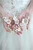 White Ceramic Flowers Wedding Hair Jewelry Accessories Bridal Gold Leaf Flower Hairband