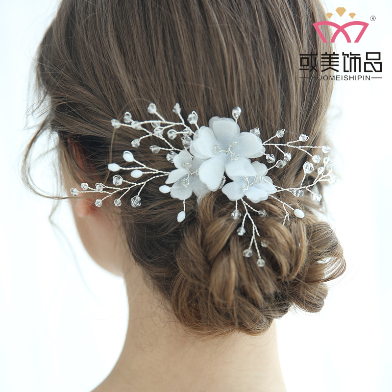 Fancy Beads Silver Bridal Headdress Wedding Flowers Jewelry Accessories Hair Pins