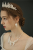 Silver Flower Bridal Dress Hair Accessories Crown Wedding Necklace Earring Set 