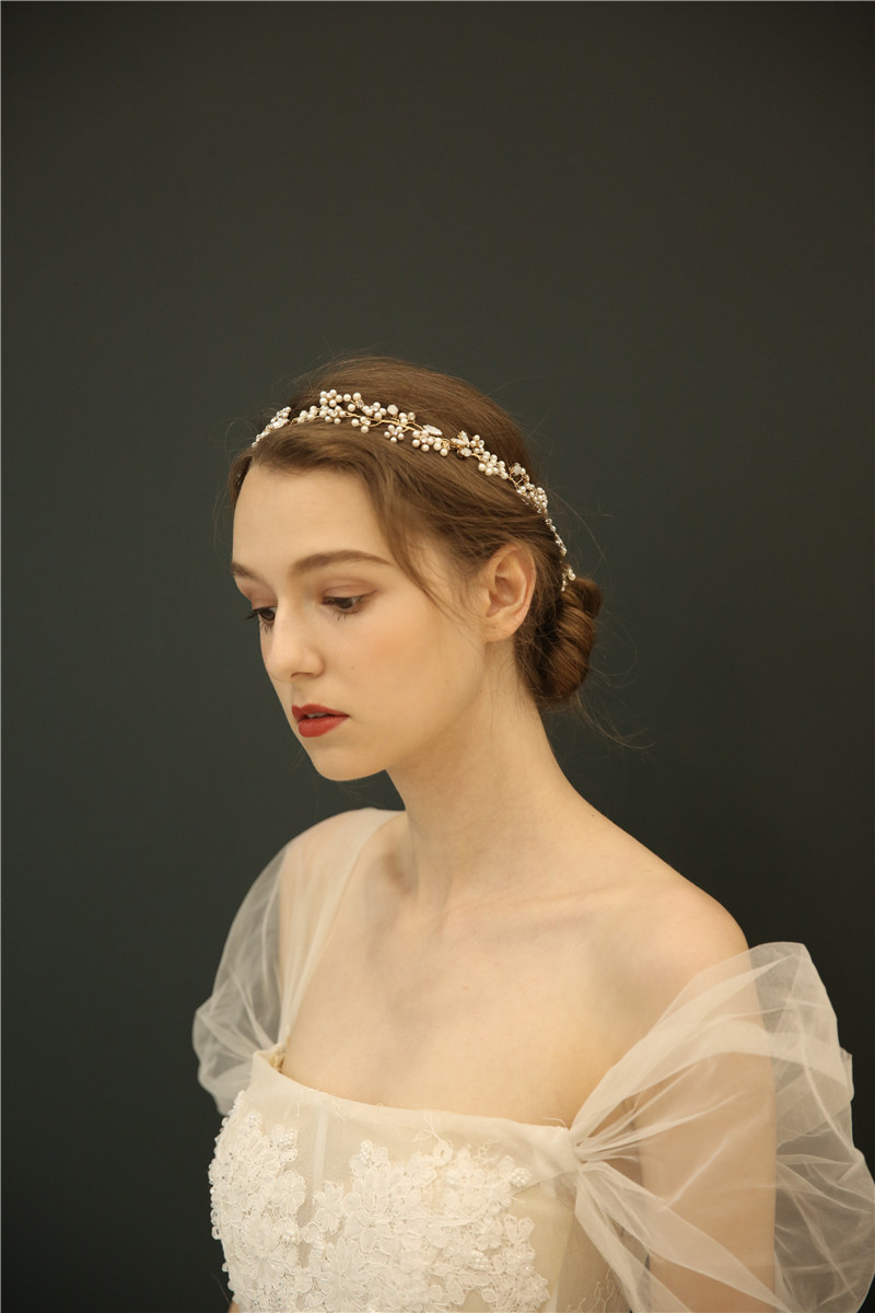 Rhinestone Pearl Crystal Wedding Headband Bridal Hair Accessory Headpieces