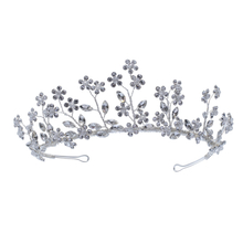 High Quality Handmade Crystal Hair Accessories Headband Bridal Wedding Gold Leaves Princess Tiara Crown
