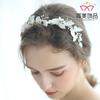 Leather Leaf Crystal Bridal Hair Jewelry Accessories Bridal Pearl Flower Headpiece