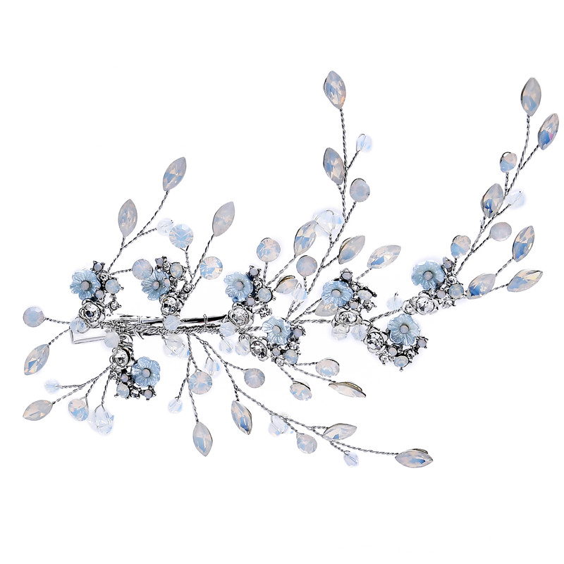 Crystal Hair Pin Handmade Flower Pearl Bridal Headpieces Hair Clip For Girl