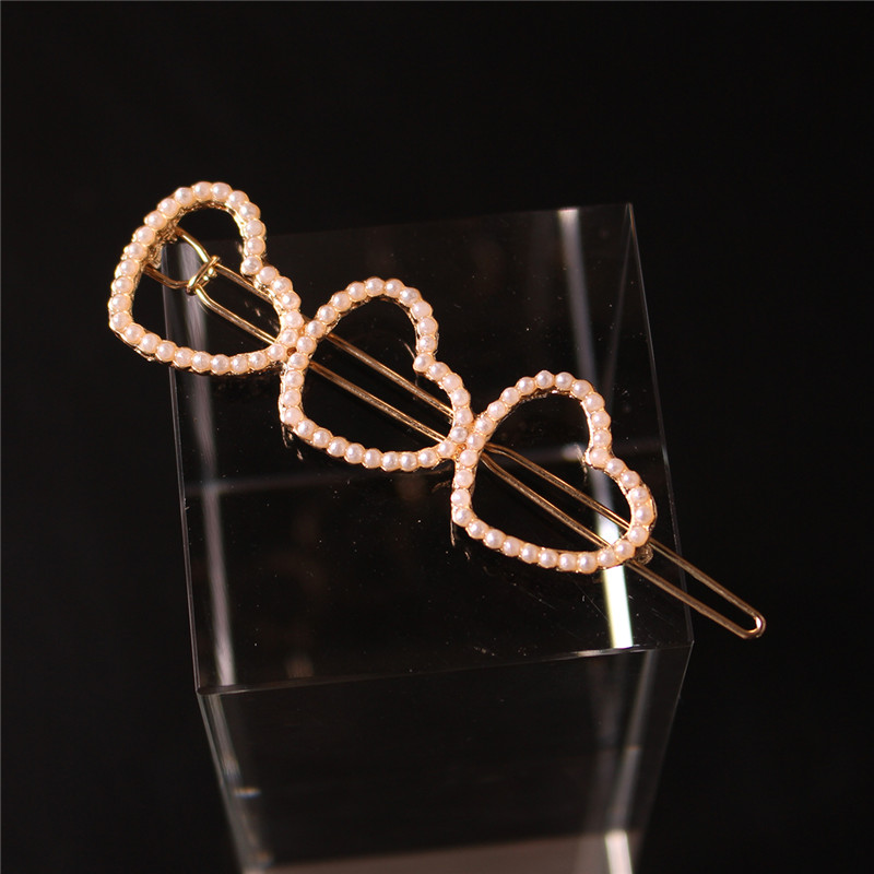Wedding Jewelry Women Pearl Hair Accessories Heart Shape Bridal Hair Clip