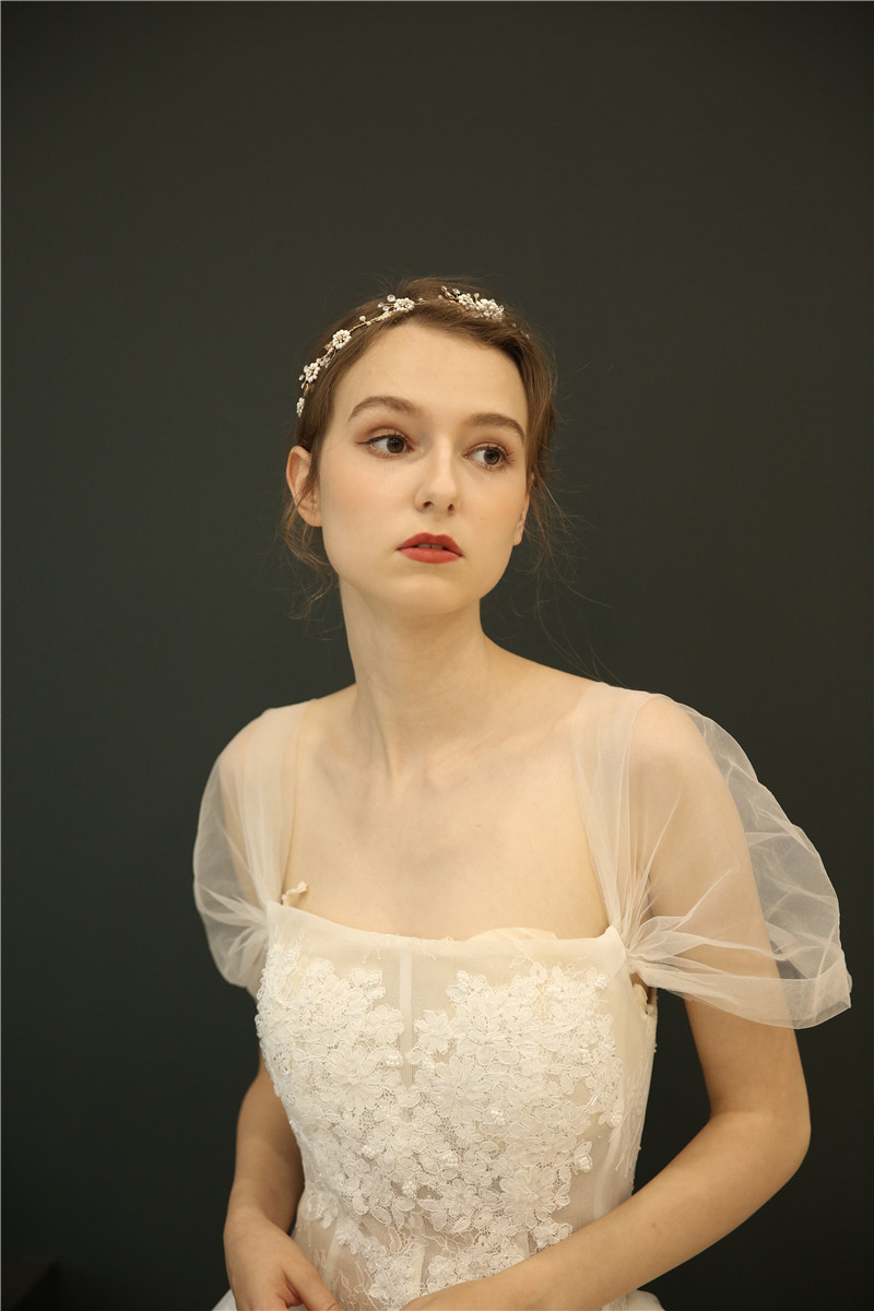 Gold Leaf Crystal Hairband Accessories Headdress Wedding Bridal Headpiece
