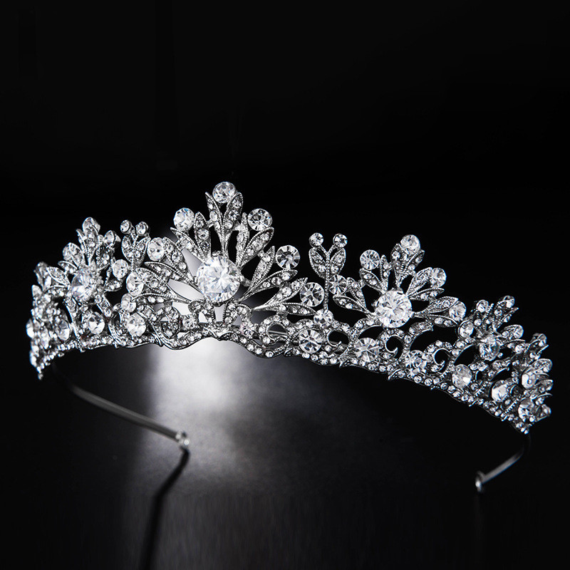 Korean European Fashion Decorative Crystal Stone Bridal Wedding Tiara Crown