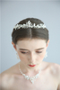 Handmade Bridal Crystal Pearl Necklace Earrings Crowns Wedding Jewelry Set