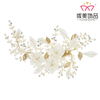 Handmade Gold Leaf Floral Charm Hair Jewelry Accessories Crystal Silk Fancy Hair Clips For Women