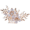 Luxury Bride Handmade Gold Hair Jewelry Accessories Crystal Bridal Wedding Pearl Hair Comb