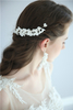 White Ceramics Flower Headwear Bridal Wedding Hair Comb Earring Set 
