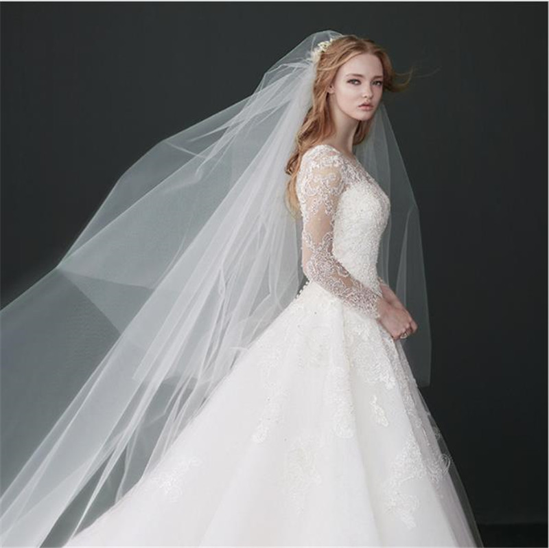 Women Various Style 4m Two-Layers Soft Wedding Veils With Comb