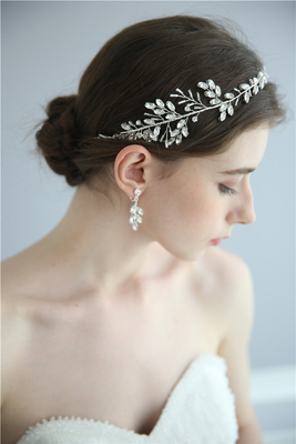 Floral Earring Accessories Eco-friendly Material Wedding Bridal Headpiece Set