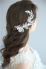 Fashion Handmade Silver Leaves Fancy Wedding Barrettes Bridal Crystals Hair Clips