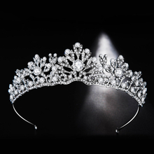 Korean European Fashion Decorative Crystal Stone Bridal Wedding Tiara Crown