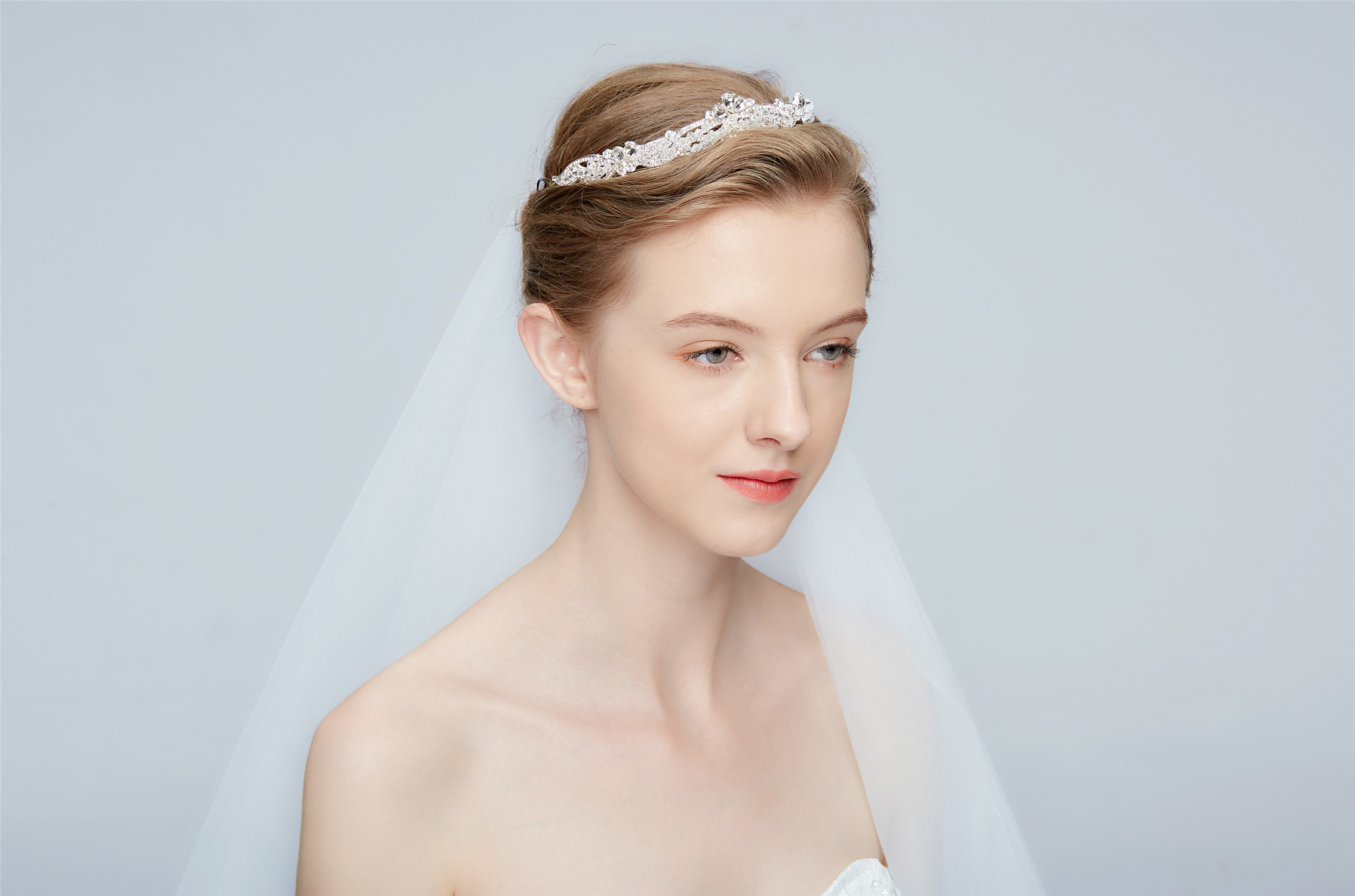 Clear Rhinestone Queen Crown Bride Hair Tiara Women Accessories Silver Tiara Crown