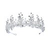 Silver Flower Bridal Dress Hair Accessories Crown Wedding Necklace Earring Set 