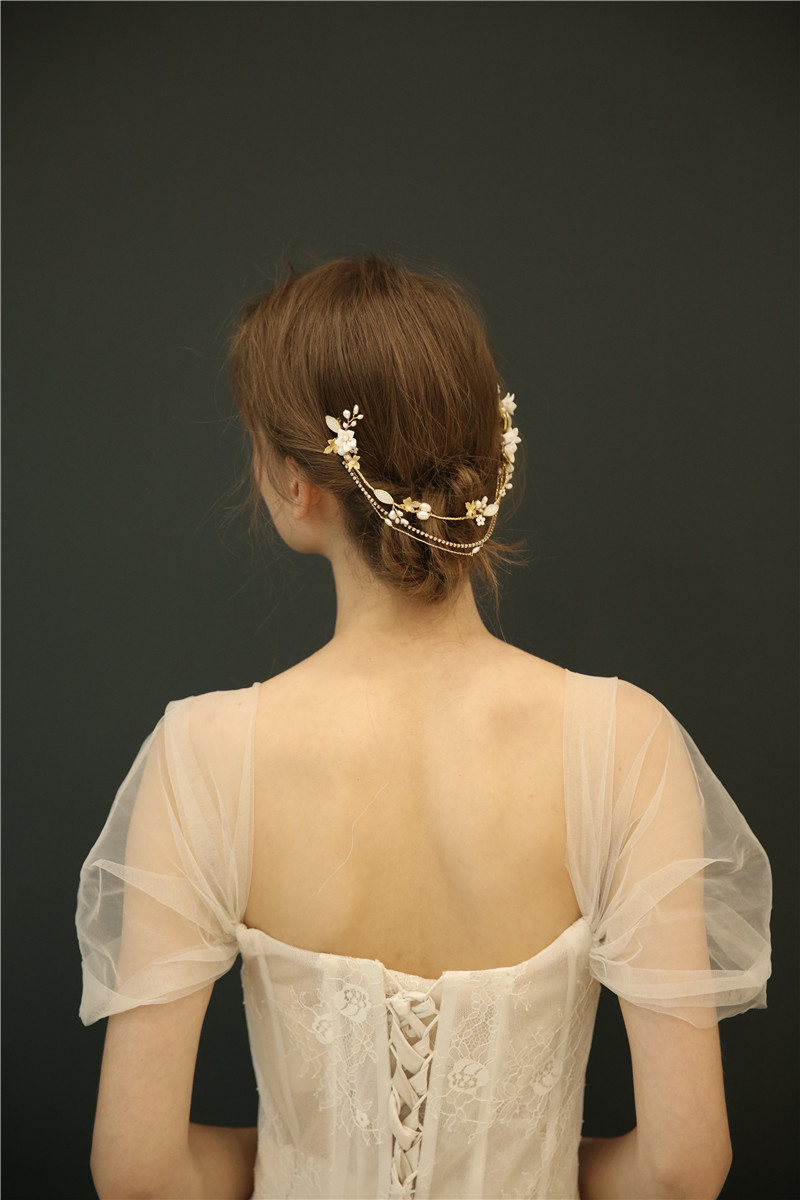 High Quality Crystal Bridal Headpiece Bridal Ceramic Flower Wedding Hair Combs
