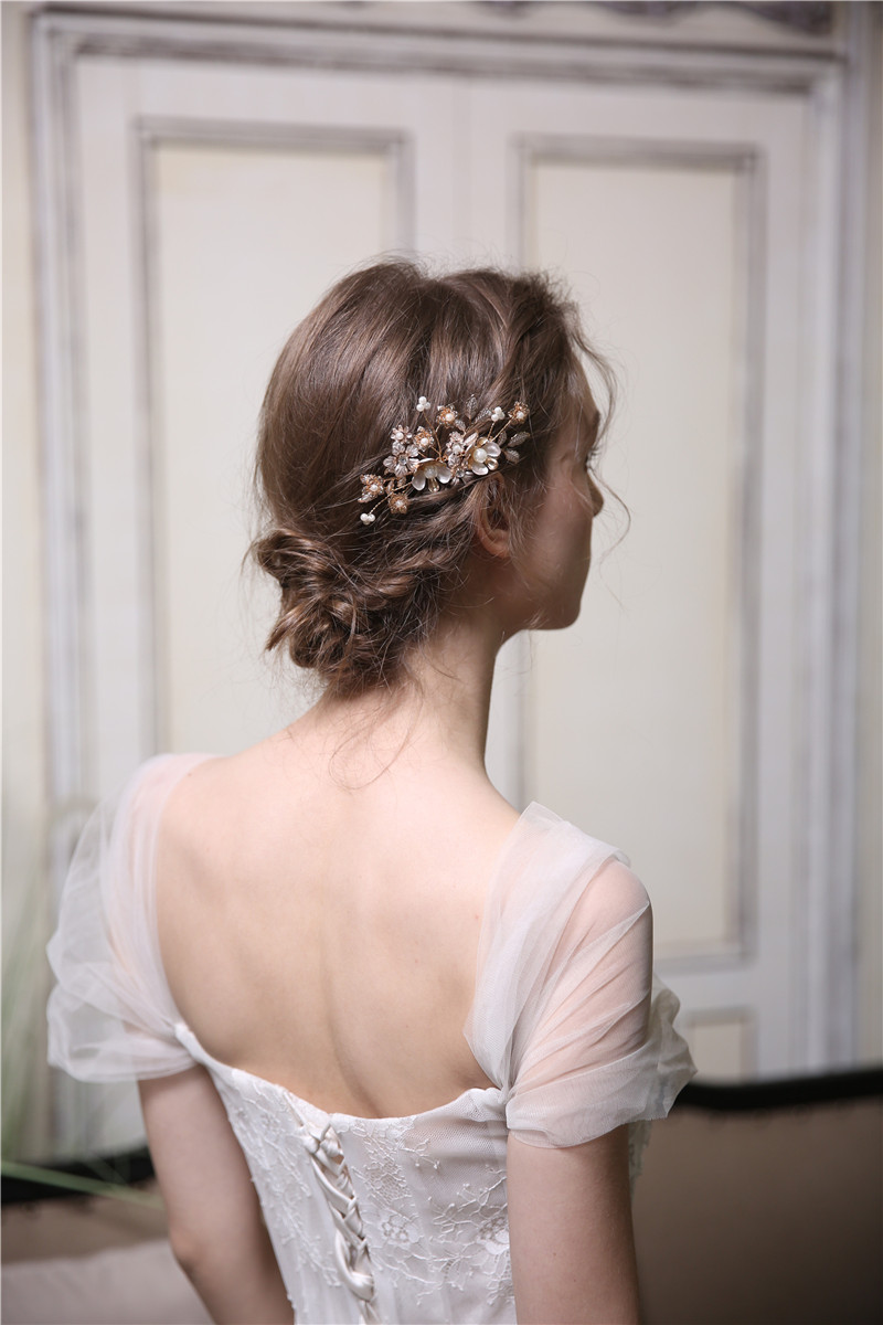 Hair Accessories Flower Hairpin Bridal Wedding Combs Leaf Hair Combs