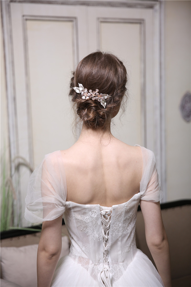Handmade Lady Flower Hair Comb Bridal Tiara Hair Accessories