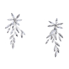 Trending Hot Products Rhinestone Leaf Earrings Bridal Fashion Earring Silver Jewelry