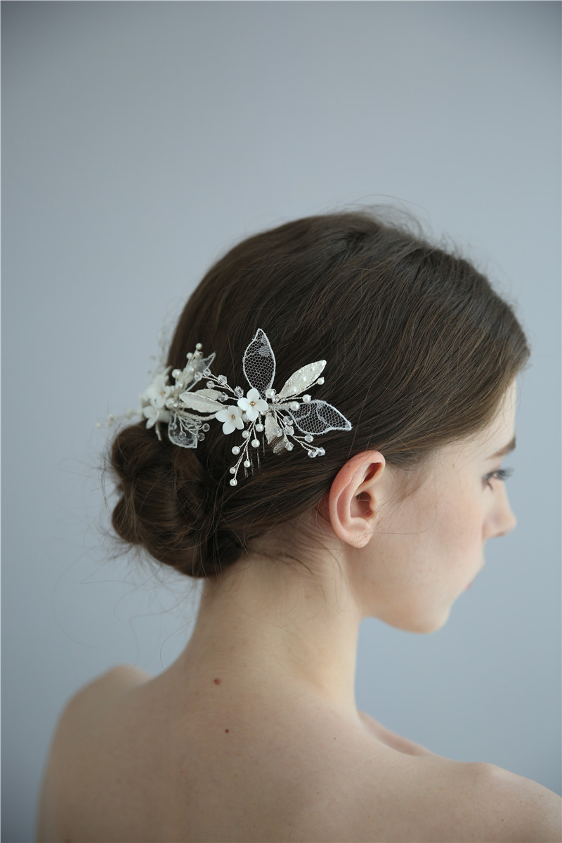 Bride Pearl Floral Decoration Wedding Handmade Bride Hair Comb