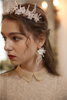 Crystal White Flower Bride Accessories Crown Earrings Jewelry Set
