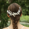 Beautiful Silver Leaves And Flowers Wedding Updo Bridal Hair Comb
