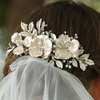 Wholesale Pearl Decorated Wedding Hair Comb Bridal Rhinestones Flower Leaves Hair Accessories For Women