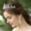 Gorgeous Silver Rhinestone Star Celestial Inspired Bridal Headpiece Jewelry Set Wedding Crown Earrings
