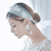 Fashion Bridal White Flower Chandelier Earrings Wedding Beads Statement Earrings