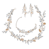Fancy Chain Bracelet Shell Leaves Hair Band Rhinestone Earrings For Girls Party Wedding Jewelry Sets