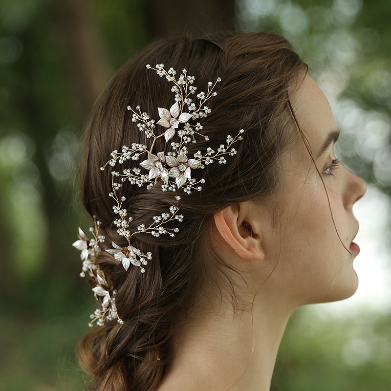 Luxury Beads Hairclip Rhinestone Flower Hair Pins Wedding Fascinators For Women