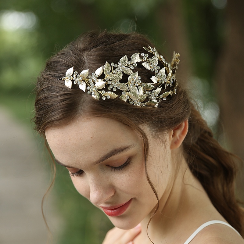 2020 New Model Bulk Bridal Headpiece With Leaf Crown Rhinestones Design