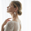 Fashion Jewelry Handmade Bridal Iron Flower Crystal Rhinestone Hoop Earrings For Women