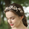 Customize Luxury Crystal Copper Flower Pearl Bride Hair Bands