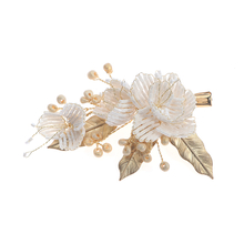 Custom Wedding Accessories Headdress Bridal Beads Flower metal leaves Bridesmaid Hair Clip For Women 