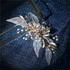 Custom Beads Lace leaves Hairclip Wedding Headdress For Women