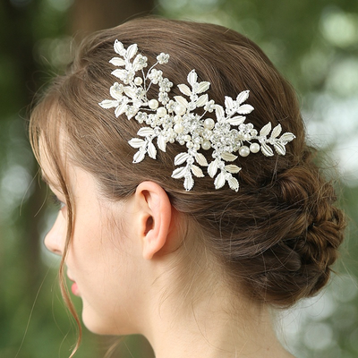 Leaves Shape Hairgrips Pearl Crystal Leaves Flower Hair Accessories Hair Clips