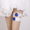 Fashion Blue Rose Flower Decoration White Lace Bride Sexy Garter