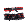 Heart Bow Decorated Sexy Color Blocking Garter Lingerie Set For Women