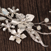Fancy Handmade Crystal Rhinestone Metal Leaf Flower Headdress Accessories Wedding Hair Clips For Women 