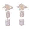 High Quality Shell Flower Freshwater Pearl Wedding Engagement Earrings For Bride