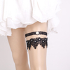 Elegant Black Lace Pearl Wedding Bridal Garter Women Sexy Leg Trim Garter