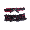 Heart Bow Decorated Sexy Color Blocking Garter Lingerie Set For Women