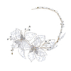 Handmade Romantic Copper Leaves Flower Rhinestone Headbands Earrings Jewelry Set