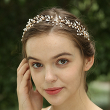 Fashionable Handmade Crystal Rhinestone Pearl Bridal Headband